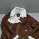 DIASHINY Women's Faux Shearing Fur Winter Coat Warm Thick Fur Lined Faux Leather Jacket (039 Brown) S