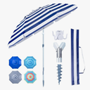 Tempera Heavy Duty High Wind Beach Umbrella with Sand Anchor & Carry Bag|Patio Outdoor Umbrella with Alumininm Frame, Sunshade Umbrella with Push Button Tilt, Ideal for Travel Garden Lawn Poolside Backyard, UPF 60+