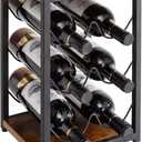 IBUYKE Rustic Wood 6 Bottles Wine Rack for Countertop,3 Tier Free Standing Wine Rack,Wine Bottle Holder Stand Organizer for Home Decor Bar,Cabinet, Pantry,Countertop TMJ901H