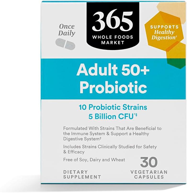 365 by Whole Foods Market, Adult 50+ Probiotic 5 Billion CFU, 30 ct (EXP 06/30/27)