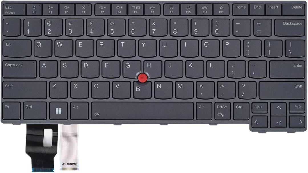 Replacement Backlit Keyboard for Lenovo Thinkpad T14 Gen 3 Gen 4, Thinkpad L14 Gen 3 Gen 4 & Thinkpad P14s Gen 3 Gen 4 Series Laptop Keyboard US Layout P/N: 5N21D68345, Gray