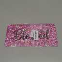 License Plate, Black Front Funny Cute Decoration Aluminum Metal License Plates Cover with 4 Holes, Novelty Vanity Tag Cover Car Decor Accessory Glitter Pink Words