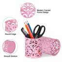 EasyPAG Purple Pen Holder for Desk, 2 Pack Round Pen Organizer, Brush Holder for Vanity, Metal Pencil Cup Organizer for Home, Office, Classroom, School