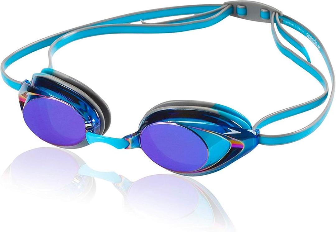 Speedo Unisex-Adult Swim Goggles Mirrored Vanquisher 2.0 (Horizon Blue)