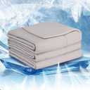 2 x Grey Cooling Comforter Queen Size(90"x90"),Double Sided Cooling Comforter Absorb Body Heat to Keep Cool,Cooling Blankets for Hot Sleepers and Night Sweats,Q-Max>0.5,Breathable&Lightweight Duvet Insert