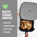 GreenLife Compact Electric Air Fryer Oven, 5.3 QT, PFAS-Free Ceramic Nonstick Drawer, 8 One Touch Digital Display, Easy View Window, Auto Shut-Off Timer, Dishwasher Safe Parts, 1500 Watts, Graphite