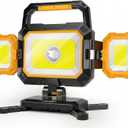 YZONI 40W Rechargeable Work Light, 4000LM Magnetic LED Work Light with 6 Modes, Battery Powered Portable Mechanic Lights with 360Rotate Foldable Design for Auto Car, Garage, Workshop