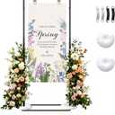 Wedding Welcome Sign Stand, Adjustable Welcome To Our Wedding Sign Stand, 70x 31x 20Welcome Sign Holder with 4 Leather Sign Hanging Straps, Wedding Seating Chart Stand, Easel for Display, Black