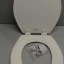 Bemis 500EC Durable Wood Toilet Seat with Easy Clean Hinges, Made in USA, Round, Biscuit