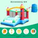 WeeOneKids Air Bounce House, Inflatable Bouncer with Air Blower and Slide, Jumping Family Backyard Bouncy Castle with Extra Thick Material (Red Yellow&Blue), Large