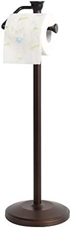 ZCCZ Toilet Paper Holder Stand, Freestanding Tissue Roll Dispenser with Reserve Storage, Bathroom Organizer for 5 Mega Rolls, Oil Rubbed Bronze Finish, Space-Saving Design for Modern Home Décor (Missing Piece)