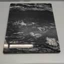 Natural Black Marble Cutting Board For Kitchen, 16 x 20 Inch Marble Slab Granite Cutting Board With Non-Slip Feet For Baking, Cheese, Chocolate, Black White Veins