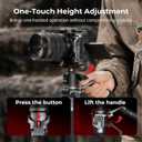 SmallRig 166.5cm / 65.6" Carbon Fiber Monopod for Camera, Compact Camera Monopod with One-Touch Height Adjustment, Max. 5kg Playload Ball Head, Storage Size of 68cm / 26.8", Weighs 1.72kg / 3.8lb