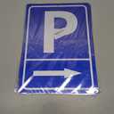 2 x 2-pack Parking Sign This Way to Parkinglot Aluminum Signage, Show Where to Park, Size 25 X 35 cm, Blue