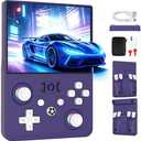 R36MAX 2 Retro Handheld Game Console, 4.5 Inch IPS HD Screen Portable Retro Game Console, 1.5GHz CPU Support 30+ Emulator Console Video Game Console, 4000mAh (Purple)