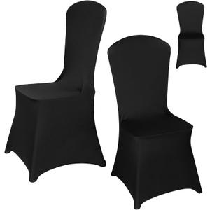 50 PCS Stretch Spandex Chair Covers for Party, Washable Reusable Dining Chair Cover, Universal Fitted Removable Chair Cover for Wedding, Holidays, Banquet, Hotel, Celebration. (Black, 50pcs)
