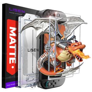 LISEN for [Matte Version] Nintendo Switch 2 Screen Protector (Anti-Glare & Auto Alignment Kit) Tempered Glass [Longest Durable] Full Coverage Switch2 Accessories, fit Pokmon Legends Z-A, 2 Pack