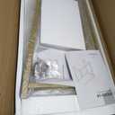 WOHOMO White Faux Marble Folding Desk, 31.5" Small Desk for Small Spaces with Gold Legs, Easy Assemble Foldable Computer Desk, Mini Portable Working Table for Home Office, White and Gold