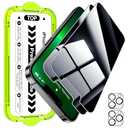 Esanik [2+2 Pack for iPhone 13 Pro Max Privacy Screen Protector – Anti-Spy Tempered Glass & Camera Lens Cover, Military-Grade 9H Hardness, Anti-Scratch, Flawless Fit Tray