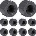 Novabright 10 Pcs 1/2" PVC Pipe Fitting Npt Female Cap Schedule 80 PVC Cap for Irrigation DIY Projects, Plumbing Repair Easy to Install High Tensile for Home or Industrial Use Grey (0.5 Inch)