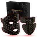 Yahi Red Light Therapy for Face, Led Face Mask Light Therapy, 7 Colors LED Face & Neck Mask Light Therapy At Home, Black