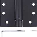 3 Pack - 4"x4" Residential Black Finish Reversible Self Closing Door Hinges - Squared Corners Auto Close Spring Hinge, Black Door Hinges