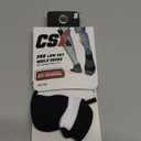 CSX Ankle Socks, Arch Support Compression, Men and Women Low Cut Fi (Small, Black on White)