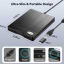 Floppy Disk Reader, 3.5 inch USB Type A&C External Floppy Disk Drive, 3 1/2 Floppy Disc Reader for PC,Laptop&Notebook-Brushed Texture