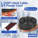 3FT-200FT Heat Tape for Water Pipes, -40F Deicing Pipe Heat Cable,Electric Heating Cable Pipe,Frezze Protection for Heat Trace Cable for Metal, Plastic Home Pipes,Gutter,120V 5W/ft80FT