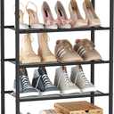 HOMEFORT 5-Tier Shoe Rack, Shoe Storage Shelf with MDF Top Board, Shoe Rack Organizer, Each Tier Fits 3 Pairs, Entryway Shoe Stand with Sturdy Shelves, Rustic Brown