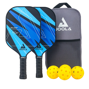 JOOLA Pickleball Paddles Set of 2 – Multiple Colors - Reinforced Fiberglass Surface – Lightweight, Durable, Beginner-Friendly Racket Design – Set Includes Balls & Bag – USAP Approved