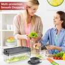 Vegetable Chopper, Onion Chopper Dicer, Mandoline Slicer, Food Chopper with Container, Vegetable Cutter for Salad Potato Carrot Garlic9 Blades, Grey (Gray)