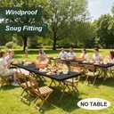 LUSHVIDA 10 Packs Vinyl Tablecloths with Flannel Backing for 4ft Rectangle Folding Table Cloths - Waterproof Plastic Picnic Table Covers with Elastic Corners, 30x48 inch, Black