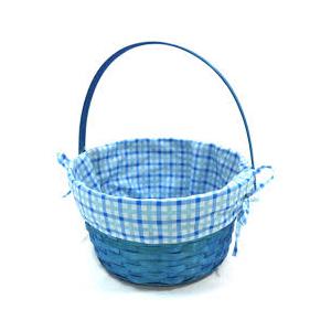 HH 10IN 8,5IN 7IN LINED BAMBOO BASKET BLUE 3 Pack
