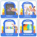 Kids Art Easel for Toddler Age 3-5 Magnetic Double-Sided Board | Adjustable Standing Chalkboard & Whiteboard with Painting Accessories, Birthday Christmas Gift for 3 4 5 Year Old Boys Girls