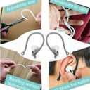 5 x Ear Hooks Compatible with AirPods 4, 3, 1, 2 and Pro & All in-Ear Headphones with Stems - 2 Pairs Adjustable Secure & Comfortable Prevent Falls Ear Holders for Headphones - Easy to Install (Gray)