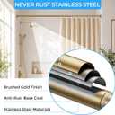 AIZESI One-Piece Brushed Gold Tension Shower Curtain Rod 41-73" No Drilling