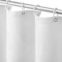Awellife White Linen Shower Curtain for Bathroom Natural Cotton Cloth Fabric Farmhouse Boho Shower Curtain with 12 Durable Hooks 72"*72"