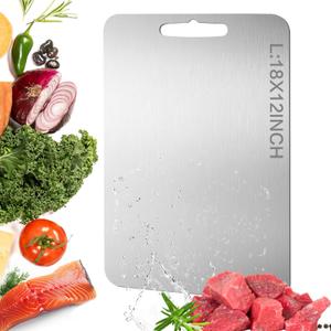 Titanium Cutting Board - Dishwasher Safe, Double Sided Non-Slip Titanium Cutting Boards for Kitchen, Durable & Easy to Clean & Odor Resistant, For Kitchen, Camping, BBQ (Large) (18"L x 12"W)