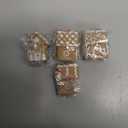 Funtery 6 Pcs Gingerbread House Ornaments for Christmas Tree Gingerbread Christmas Decor with Rope Xmas Hanging Ornaments for Tree Holiday Party New Year Home Decorations (White Frosting Style)