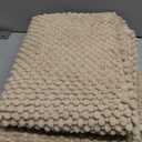 FRESHMINT Chenille Bathroom Rugs Sets 2 Piece 17"x24"+20"x47", Non-Slip Bath Mats Set for Bathroom, Absorbent Bath Rug, Washable Set of 2 Shower Floor Mat Runner, Beige