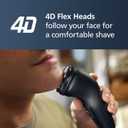 Philips Norelco Shaver 1100 Series, Dry Electric Shaver, 27 Self-Sharpening ComfortCut Blades, 4D Floating Heads, P-Cap, Deep Black, Model S1016/90