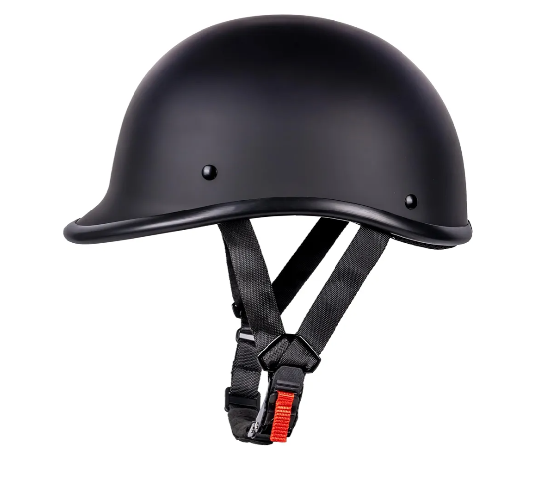 Motorcycle Helmet Half Shell Hawk Style Helmets Compact Lightweight Open Face for Motorcycle Street Bike Cruiser Moped - DOT Approved (Matte Black,L)