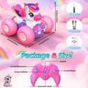 Unicorn Remote Control Car for Girls,360° Rotating 4WD Stunt RC Cars with Lights,Pink Car Toys for Kids,Fun Indoor/Outdoor Toys Ideal Chritmas Birthday Gift for 3 4 5 6 7 8 Year Old Girl
