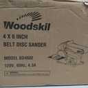 Woodskil 4.3A Belt Sander, 4 x 36 in. Belt & 6 in. Disc Sander, Double Dust Exhaust Port, Steel Base, 2Pcs Sandpapers Included