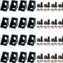 20 Sets 2020 Aluminum Extrusion T Slot Corner Bracket 20 Series Extruded Hardware 90 Degree Right Angle Connector with M5 Bolts Nuts for 20/20 80 20 2040 T V Slot Black Aluminum Profile