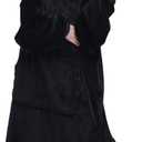 Waitu Wearable Blanket Sweatshirt Gifts for Women and Men, Warm and Cozy Giant Blanket Hoodie, Thick Flannel Blanket with Sleeves and Giant Pocket - Black (Adult)