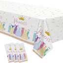 Princess Birthday Party Decorations Tablecloth, Princess Party Decorations Supplies Table Cover for Birthday Baby Shower, Table Cloth, 3 Pack, 55in x 86in
