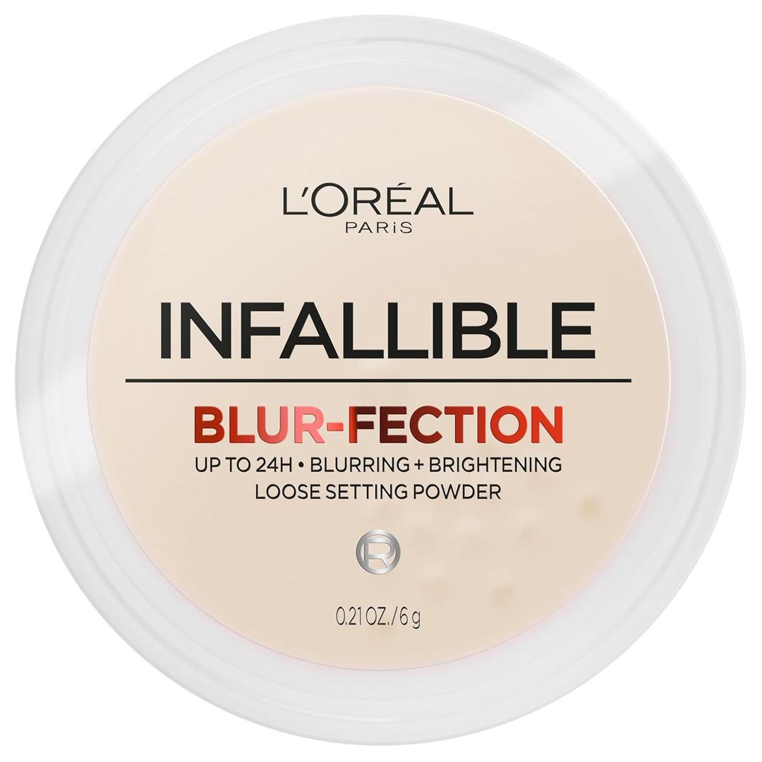 L'Oreal Paris Infallible Blur-fection Longwear Loose Setting Powder, Blurring Face Powder With Up to 24HRs of Wear, Translucent Light, 1 Kit (0.21 Ounce (Pack of 1))