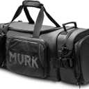 MVRK Travel Duffle Bag : 2-in-1 Waterproof Carry-on Size for Airplane Travel - TSA Compliant Black Travel Bag For Overnight, Gym, Sports, and Weekend Bag (50L)